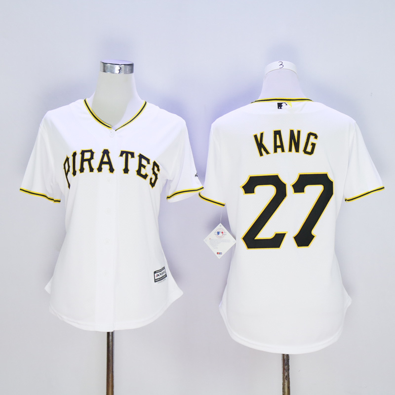 Women Pittsburgh Pirates #27 Kang White MLB Jerseys->pittsburgh pirates->MLB Jersey